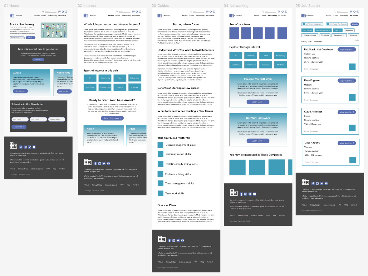 final mockups