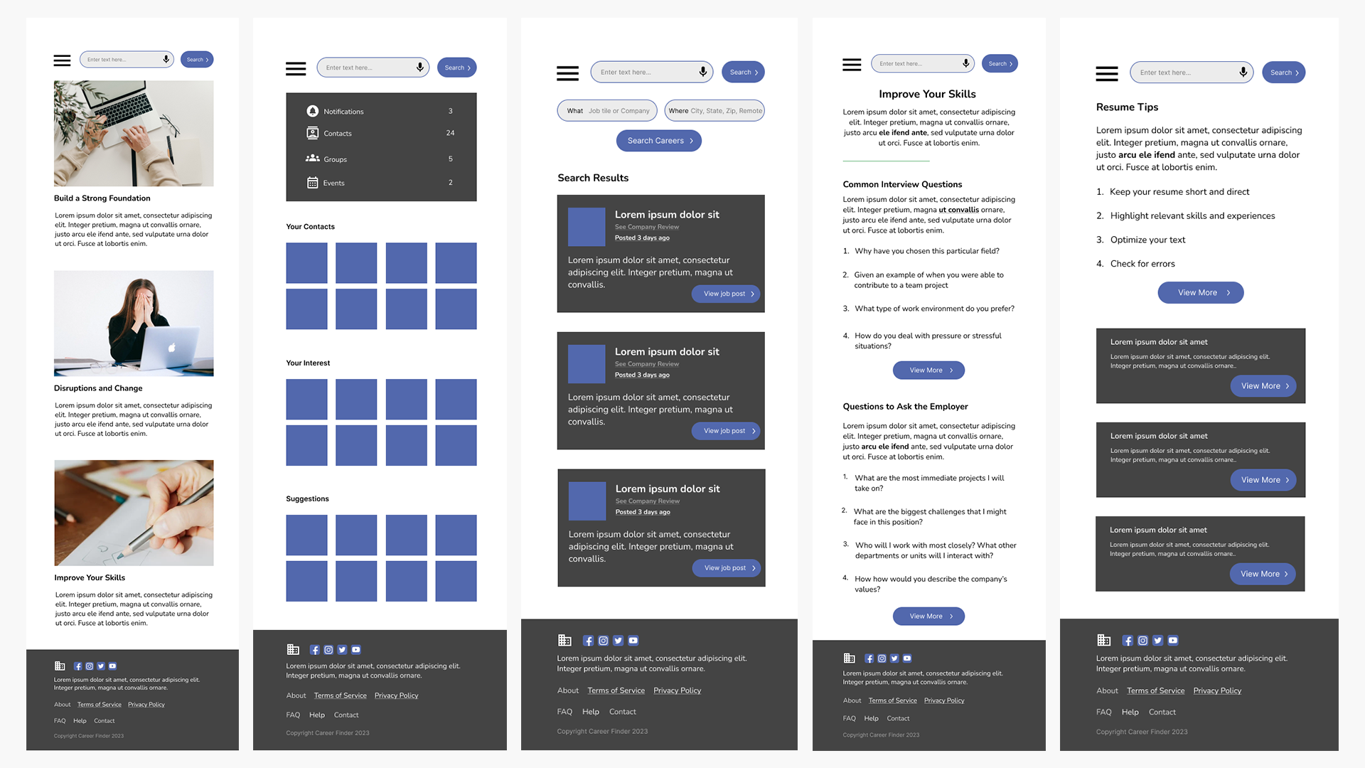 final mockups